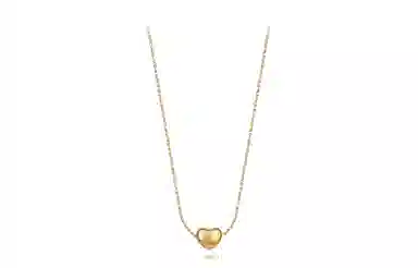 牧言 怦然心动 气质简约小众设计高级感 光面立体小巧爱心日常百搭双色闺蜜锁骨链  钛钢 项链 女款