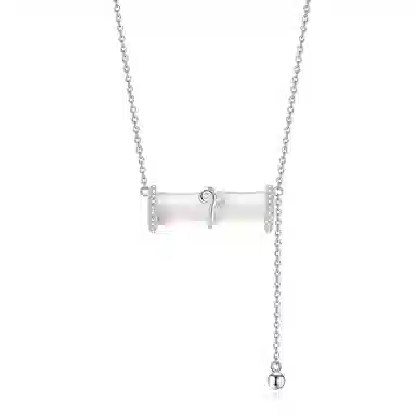 妙银阁 竹节新中式清冷感高级设计 小众简约甜美精致 玉髓 项链 女款