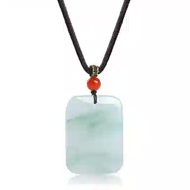 印象眸 玉无事牌 新中式古风经典无饰牌玉吊坠 天山翠 项链 男女同款情侣款 礼品 礼盒包装