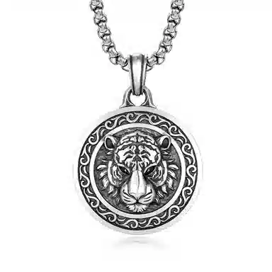 IDEAGEMER Tiger Head Necklace
