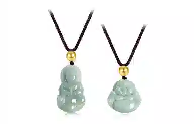 百利金 观音佛吊坠金珠 新中式复古民族风轻奢小众高级感锁骨链 玉髓 玉石项链 男女同款情侣款