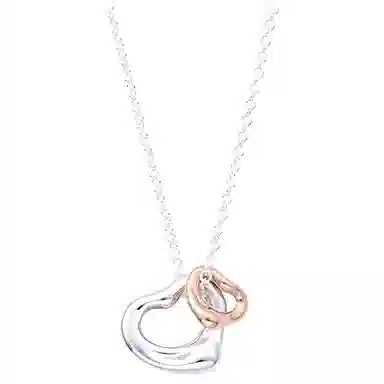 Tiffany & Co. 18K Double Heart Necklace Rose Gold
