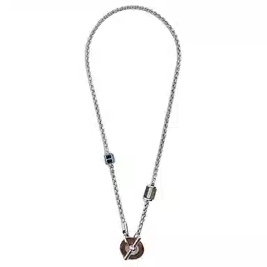 Hermes Logo Palladium Necklace