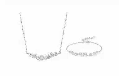 【足银S999 24小时内速发】 百利金 紫藤花套装 闪耀璀璨灵动气质精致轻奢经典百搭简约设计锁骨链 琉璃 项链 男女同款情侣款