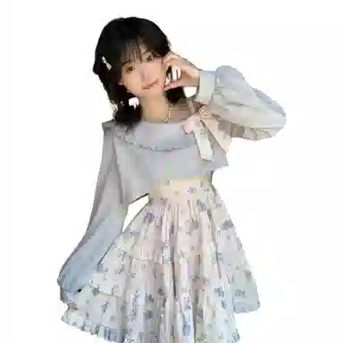 桴生 甜美风多元素融合碎花裙装套装 女款