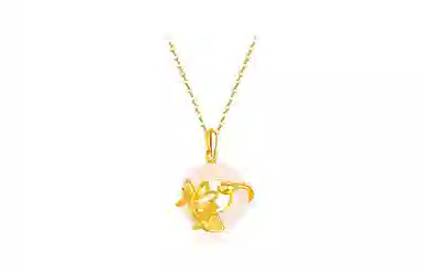 百利金 荷花平安扣 国潮复古新中式平安转运如意顺遂精致轻奢时尚百搭气质显白小众设计#好运 玉髓 玉石项链 男女同款情侣款