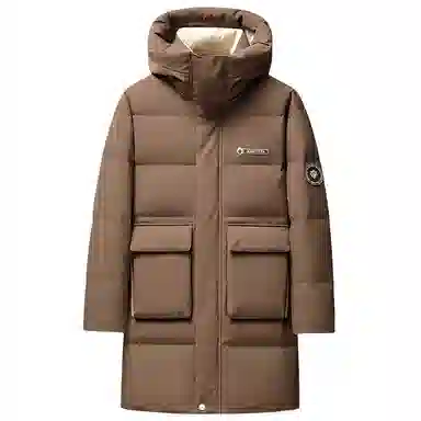 鸭鸭 极寒系列 时尚韩版休闲百搭拆卸连帽冬装外套户外 加厚防寒保暖中长款羽绒服 男女同款