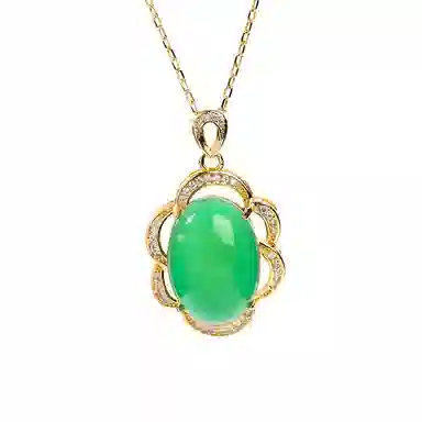 彤彤兔 国潮复古宫廷风菠菜绿 铜 项链 女款