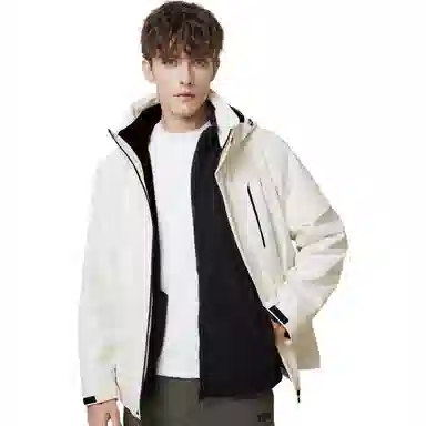 红豆 一衣三穿户外工装摇粒绒内胆连帽登山服休闲保暖夹克外套 男款