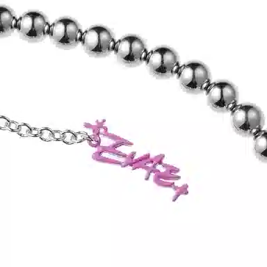 EVAE+MOB Candy Skull Necklace Pink Teeth