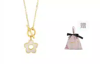 若觅 童趣小雏菊 钛钢 贝母 项链 女款