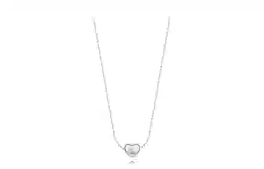 牧言 怦然心动 气质简约小众设计高级感 光面立体小巧爱心日常百搭双色闺蜜锁骨链  钛钢 项链 女款