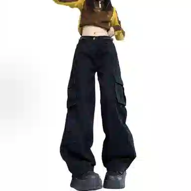 如续 美式复古高街工装休闲高腰牛仔裤 女款