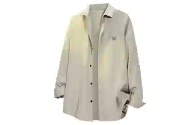 王者荣耀 烫钻高街美式纯色翻领基础款宽松舒适青少年高颜值休闲百搭时尚长袖衬衫 梦奇款 男女同款