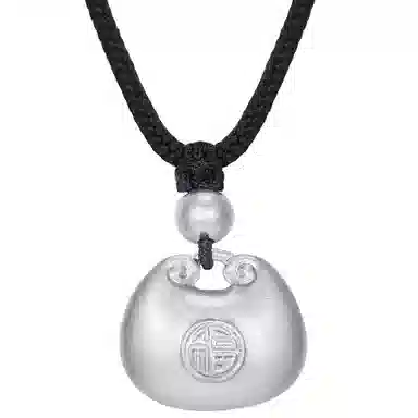 壹仟俩 小胖福吊坠已祝福 新中式国潮精致有钱花水 逆绝缘体水逆 退散福禄吉祥 祥云福印 平安转运 足银 项链 男女同款情侣款