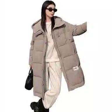 鸭鸭 保暖百搭时尚韩版中长款休闲长袖羽绒服 女款