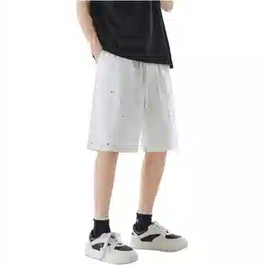 沐诚阳译 欧美潮牌拼接工装男生复古宽松户外机能五分裤休闲短裤 男款