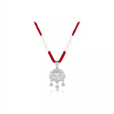 色菲尔 平安扣新中式平安锁长命锁 菩提根 项链 男女同款情侣款