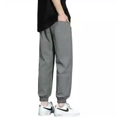 顶峰保罗 冰丝薄款速干运动九分裤潮流宽松百搭大码束脚休闲裤 男女同款