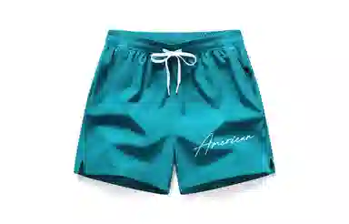 木林森 美式简约复古花体字印花宽松舒适百搭直筒三分运动短裤 男女同款