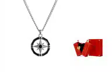 P&N Compass Star Titanium Necklace