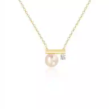 韵系 简约冷淡风一字杆平衡木 铜镀金 项链 女款