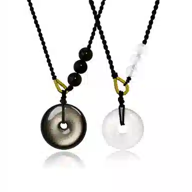 【平安喜乐 I 一帆风顺】 永恒旋律 新中式国风复古小众设计高级感 浪漫精致优雅气质转运招财日常百搭好运 黑曜石 项链 男女同款情侣款