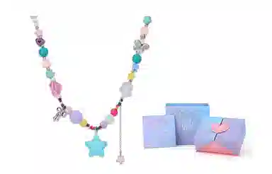 饰伴 小众设计感多巴胺彩色五角星森系可爱高级新款甜酷锁骨链 项链 女款