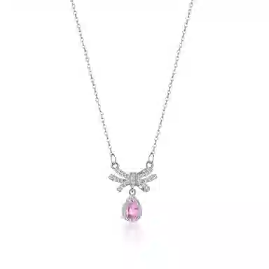 匹克 粉黛配饰饰品镶嵌 经典吊坠首饰 钛钢 项链 女款