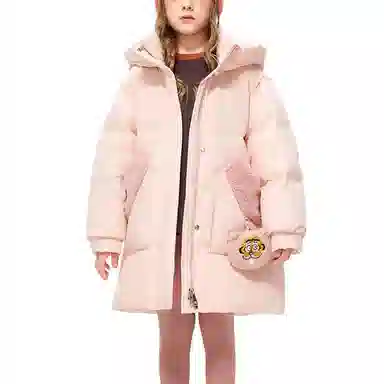 鸭鸭羽绒服 连帽保暖防寒防风厚款中长款鸭绒 青少年