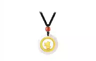 百利金 十二生肖时来运转 大气轻奢创意设计 国潮新中式复古金镶玉平安扣锁骨链 足金 项链 男女同款情侣款