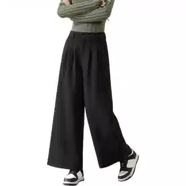 法文箱子 高腰宽松简约休闲裤 女款