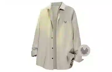 王者荣耀 烫钻高街美式纯色翻领基础款宽松舒适青少年高颜值休闲百搭时尚长袖衬衫 梦奇款 男女同款