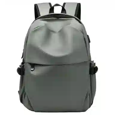 老人头 潮流简约高级感大容量百搭 织物 双肩包 常规 男款 黑色/灰色