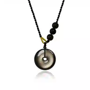 【平安喜乐 I 一帆风顺】 永恒旋律 新中式国风复古小众设计高级感 浪漫精致优雅气质转运招财日常百搭好运 黑曜石 项链 男女同款情侣款