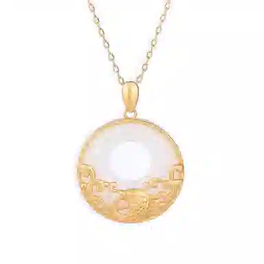 彤彤兔 国风年年有鱼平安扣宫廷复古 铜 项链 女款