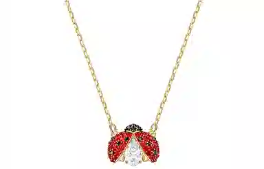 Swarovski Sparkling DC Ladybug Necklace Gold