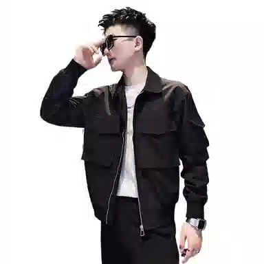 玉儿恋 韩版潮流痞帅休闲潮牌夹克外套 男款
