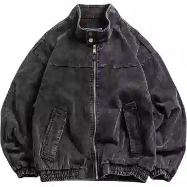 【dme】 美式潮牌做旧灯芯绒工装立领春秋潮流纯色宽松休闲时尚百搭舒适夹克外套 男女同款