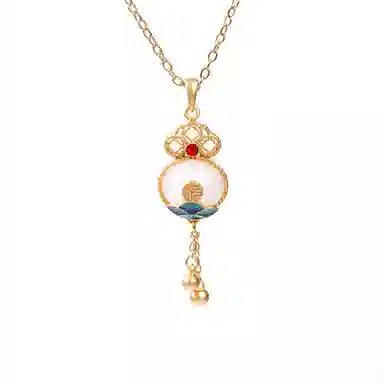 彤彤兔 景泰蓝国潮祥云福字流苏 铜 项链 女款