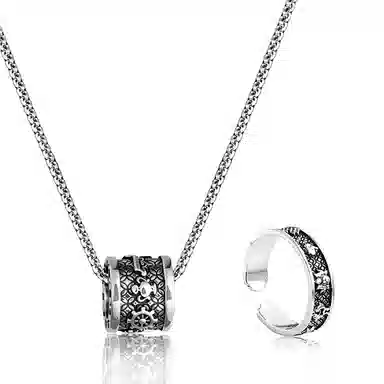 【999足银八宝罗盘】 永恒旋律 前程似锦 财运亨通 新中式国风复古毛衣链 百搭小众精致高级感吊坠 日常百搭男生男友好运 纯银 项链 男款