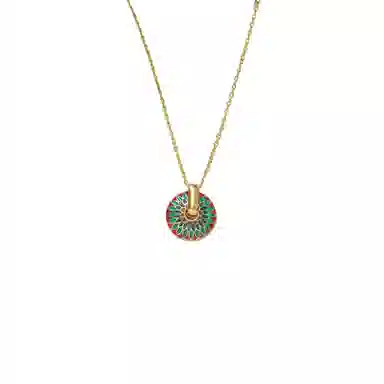 尚先生 欧美复古彩绘 玻璃 项链 男女同款情侣款