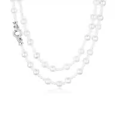 韵系 微镶满钻四叶草珍珠 铜镀金 项链 女款