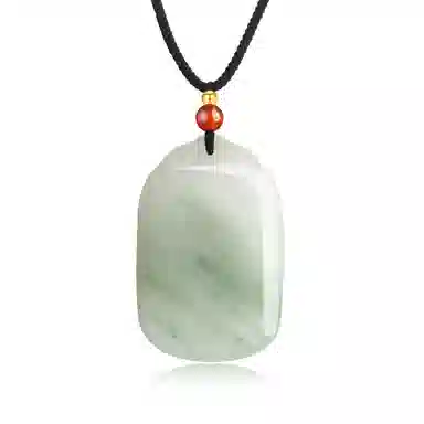 老凤祥 飘翠无事牌 新中式国潮古色古香江南雅韵 平安顺遂无事烦忧 简约小众高级感吊坠编织绳#好运 天山翠 玉石项链 男女同款情侣款