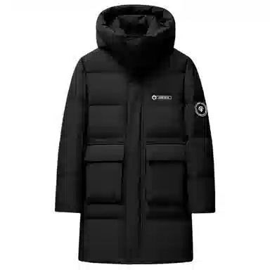 鸭鸭 极寒系列 时尚韩版休闲百搭拆卸连帽冬装外套户外 加厚防寒保暖中长款羽绒服 男女同款