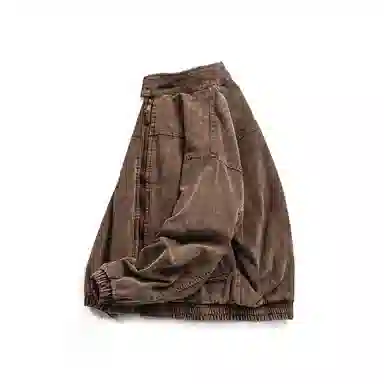 【dme】 美式潮牌做旧灯芯绒工装立领春秋潮流纯色宽松休闲时尚百搭舒适夹克外套 男女同款