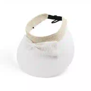 艾佳微 夏季蝴蝶结日常通勤海边游玩大檐遮阳帽韩版时尚百搭空顶太阳帽#好运 涤纶 防晒帽 女款