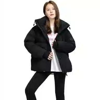 鸭鸭 保暖加厚连帽宽松中长款休闲长袖羽绒服 女款