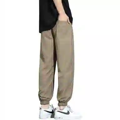 顶峰保罗 冰丝薄款速干运动九分裤潮流宽松百搭大码束脚休闲裤 男女同款