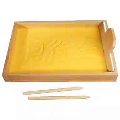 图米鱼 蒙特梭利幼儿园教具沙画刮沙盒幼儿园练字盘 早教益智玩具